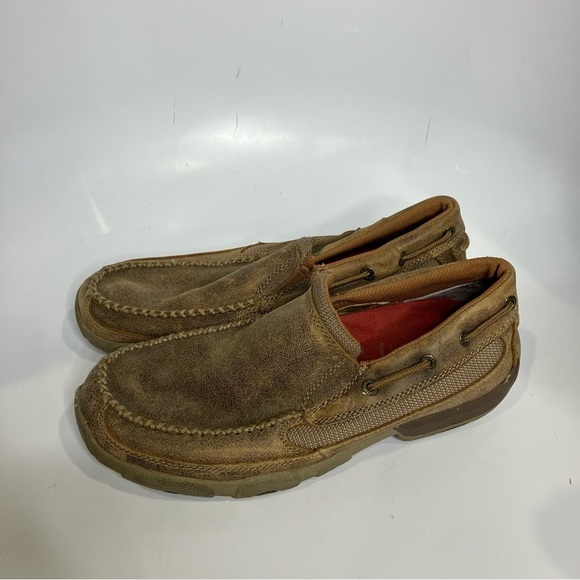Twisted X slip on‎ driving Moc brown leather men’s size 7.5 casual western main image 8